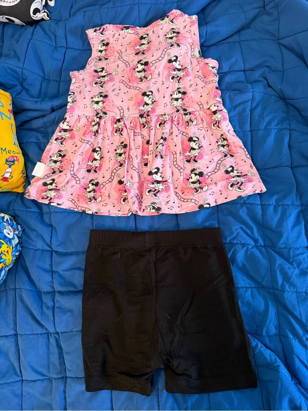 Bamboo Bliss Minnie Mouse Sleeveless Peplum Set 2T GUC